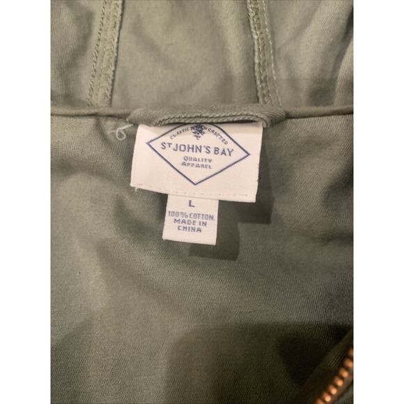 St. John’s Bay Women’s Olive Green Hooded Utility Jacket Large - Picture 5 of 6